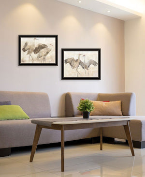 HomeRoots Set of Two Sandhill Cranes Framed Wall Art Prints - Elegant Wildlife Decor for Modern Spaces 568781
