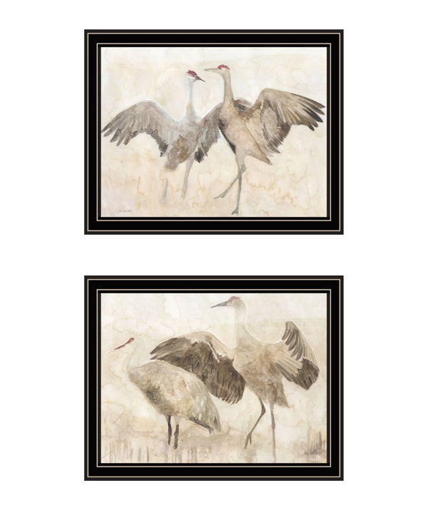 HomeRoots Set of Two Sandhill Cranes Framed Wall Art Prints - Elegant Wildlife Decor for Modern Spaces 568781