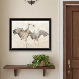 HomeRoots Set of Two Sandhill Cranes Framed Wall Art Prints - Elegant Wildlife Decor for Modern Spaces 568781