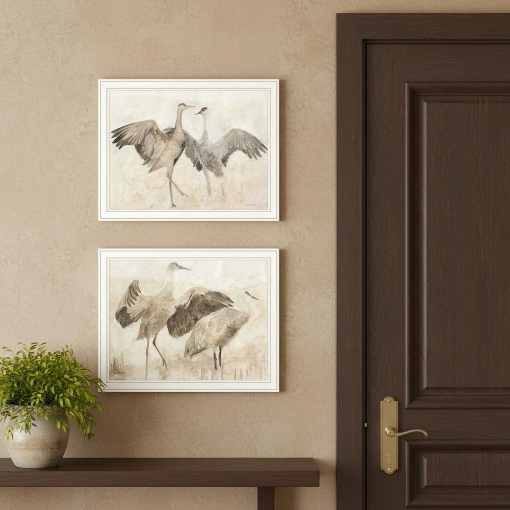 HomeRoots Set of Two Elegant Sandhill Crane Framed Wall Art Prints – Perfect for Stylish Home Décor & Focal Points 568782