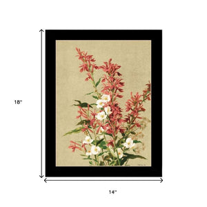 HomeRoots Set of Two Meadow Flower Prints - Elegant Black Framed Wall Art for Home & Office Décor 568783