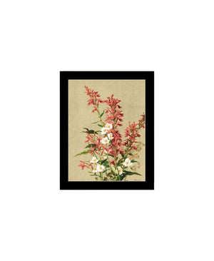 HomeRoots Set of Two Meadow Flower Prints - Elegant Black Framed Wall Art for Home & Office Décor 568783
