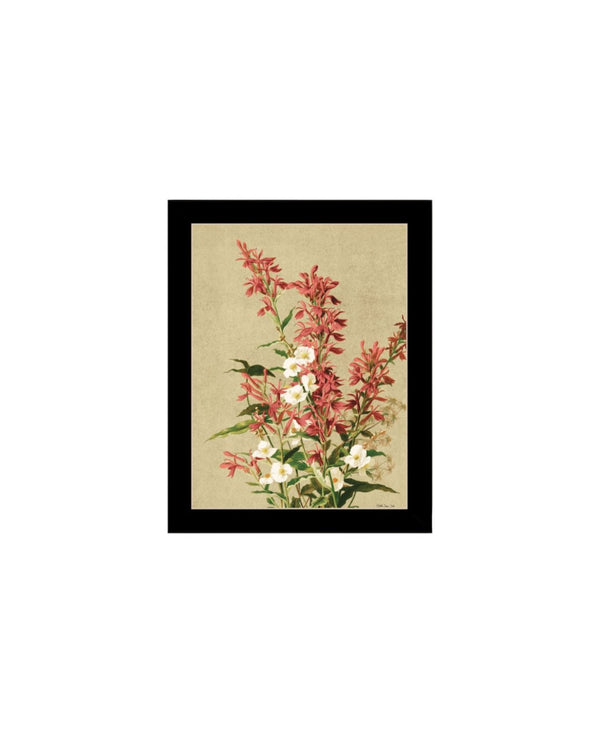 HomeRoots Set of Two Meadow Flower Prints - Elegant Black Framed Wall Art for Home & Office Décor 568783