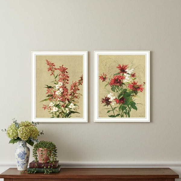 HomeRoots Set of Two Meadow Flowers Framed Wall Art - Fresh Botanical Prints for Modern Home Decor 568785