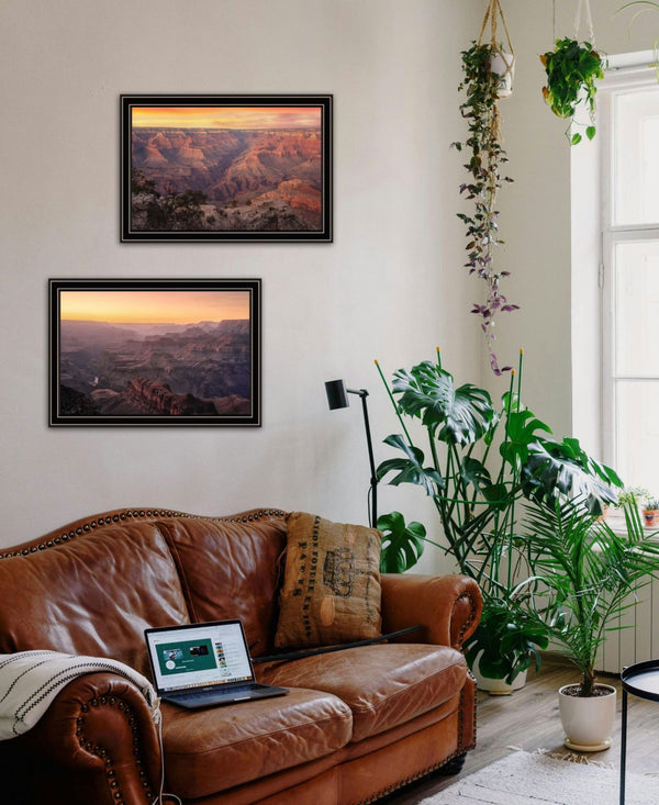 HomeRoots Set of Two Grand Canyon Black Framed Wall Art Prints - Modern Nature-Inspired Decor for Your Home 568787