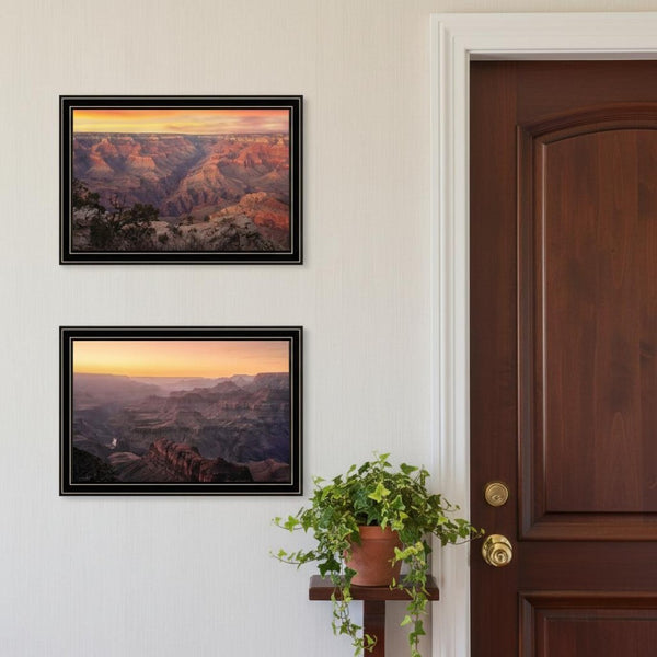 HomeRoots Set of Two Grand Canyon Black Framed Wall Art Prints - Modern Nature-Inspired Decor for Your Home 568787