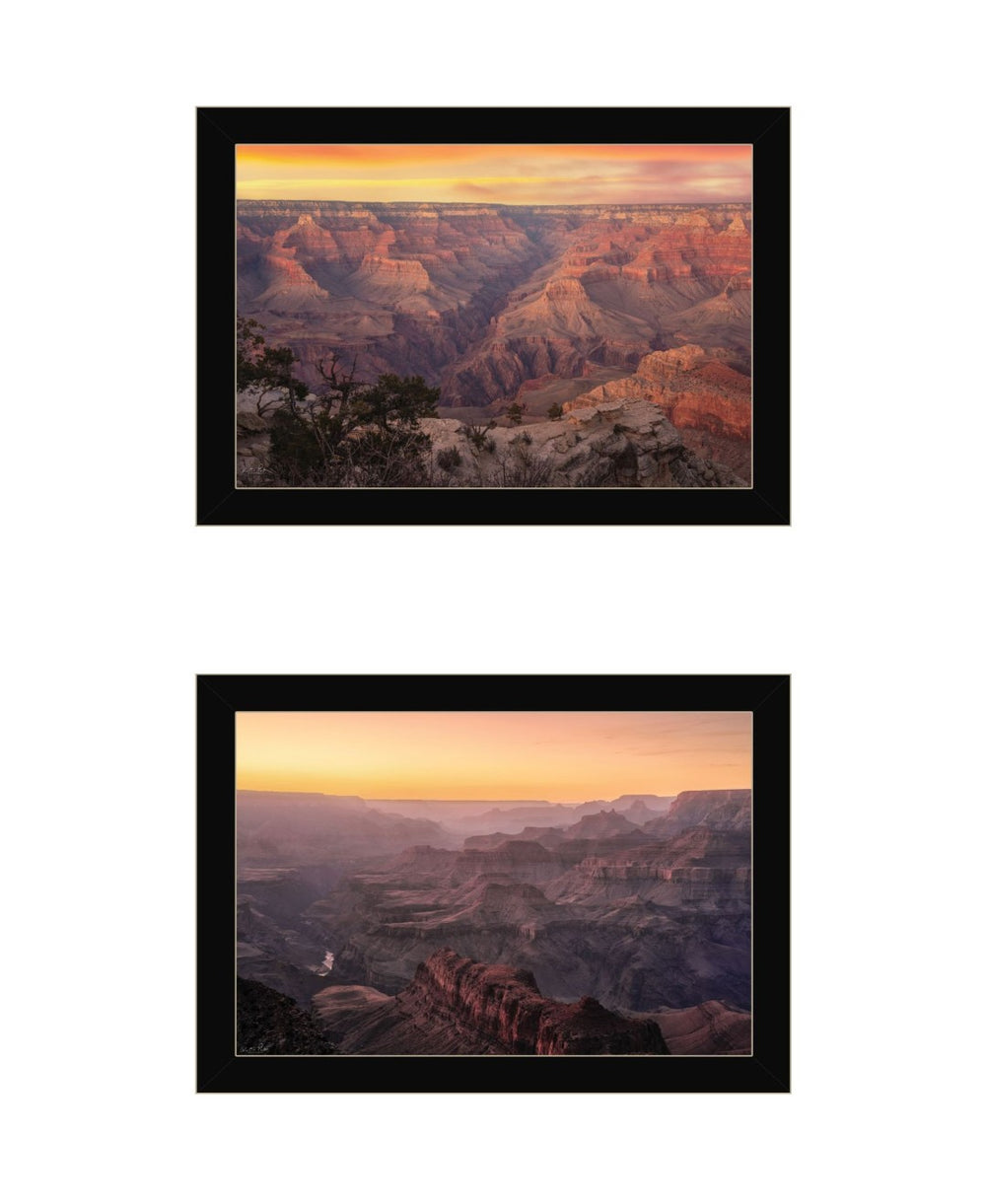 HomeRoots Set of Two Grand Canyon Black Framed Wall Art Prints - Elegant Landscape Decor for Any Space 568789