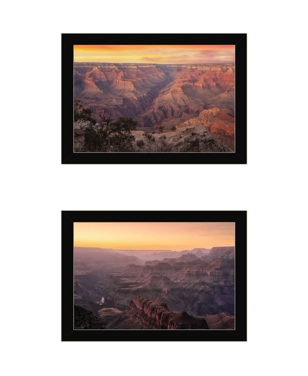 HomeRoots Set of Two Grand Canyon Black Framed Wall Art Prints - Elegant Landscape Decor for Any Space 568789