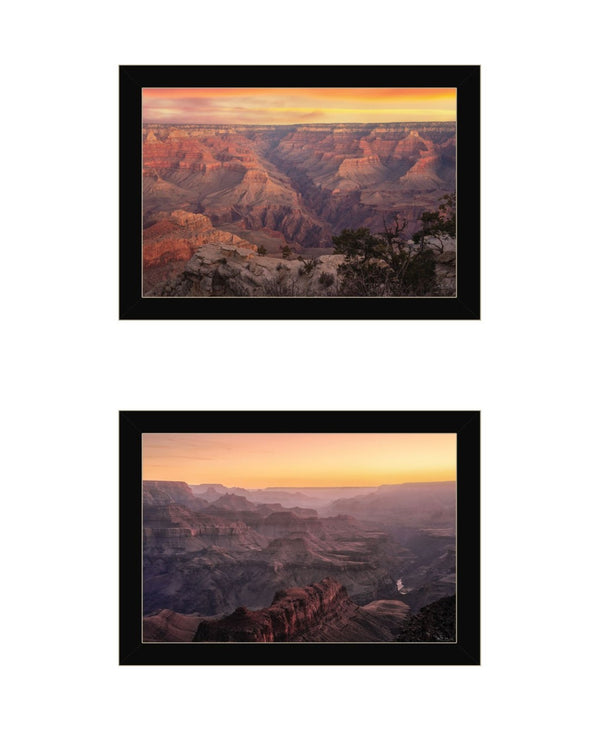 HomeRoots Set of Two Grand Canyon Black Framed Wall Art Prints - Elegant Landscape Decor for Any Space 568789