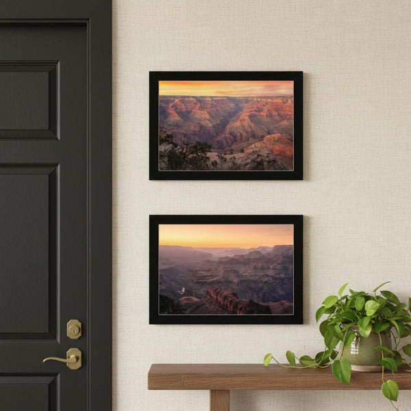 HomeRoots Set of Two Grand Canyon Black Framed Wall Art Prints - Elegant Landscape Decor for Any Space 568789