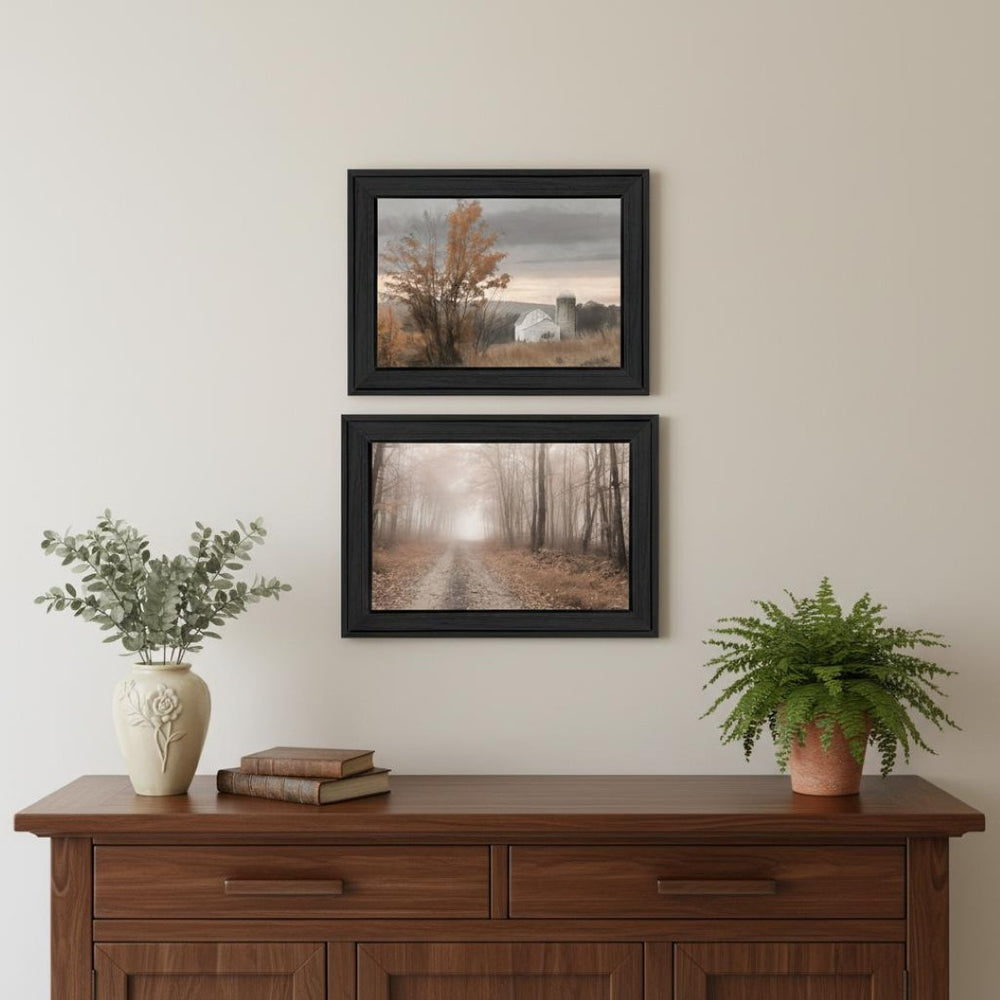 HomeRoots Set of Two Elegant Watkins Glen Autumn Framed Wall Art - Vibrant Colors for Any Home Décor 568790