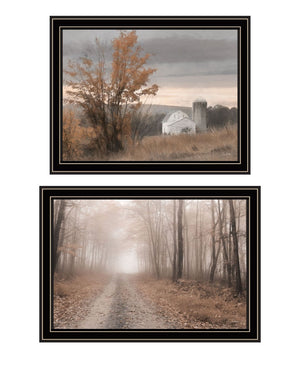 HomeRoots Set of Two Framed Autumn Farmhouse Prints - Watkins Glen Art for Cozy Home Décor & Wall Styling 568791
