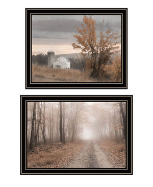 HomeRoots Set of Two Framed Autumn Farmhouse Prints - Watkins Glen Art for Cozy Home Décor & Wall Styling 568791