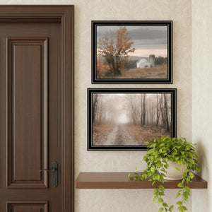 HomeRoots Set of Two Framed Autumn Farmhouse Prints - Watkins Glen Art for Cozy Home Décor & Wall Styling 568791