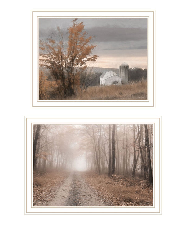 HomeRoots Set of Two Watkins Glen Autumn Framed Wall Art Prints - Vibrant Fall Decor for Any Space 568792