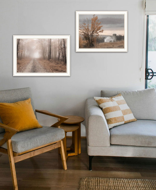 HomeRoots Set of Two Watkins Glen Autumn Framed Wall Art Prints - Vibrant Fall Decor for Any Space 568792