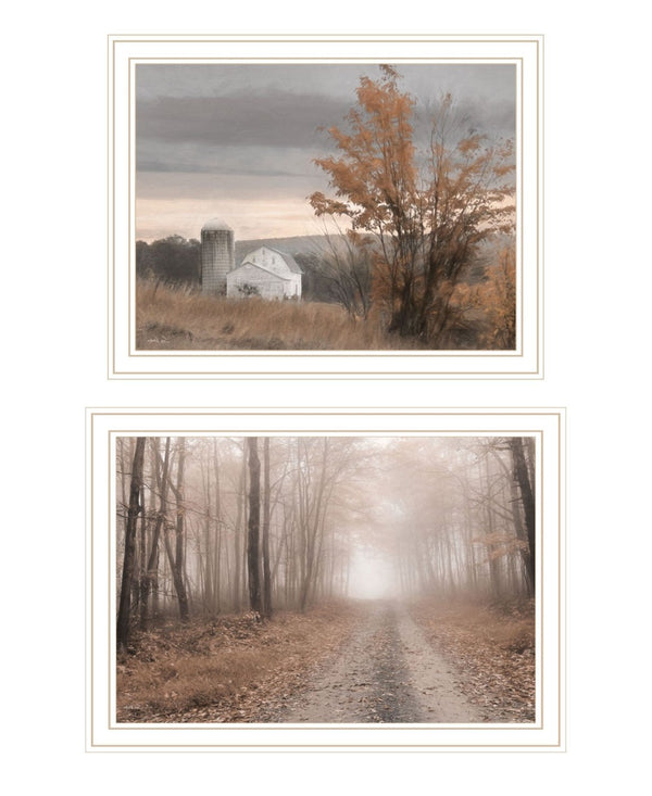 HomeRoots Set of Two Watkins Glen Autumn Framed Wall Art Prints - Vibrant Fall Decor for Any Space 568792