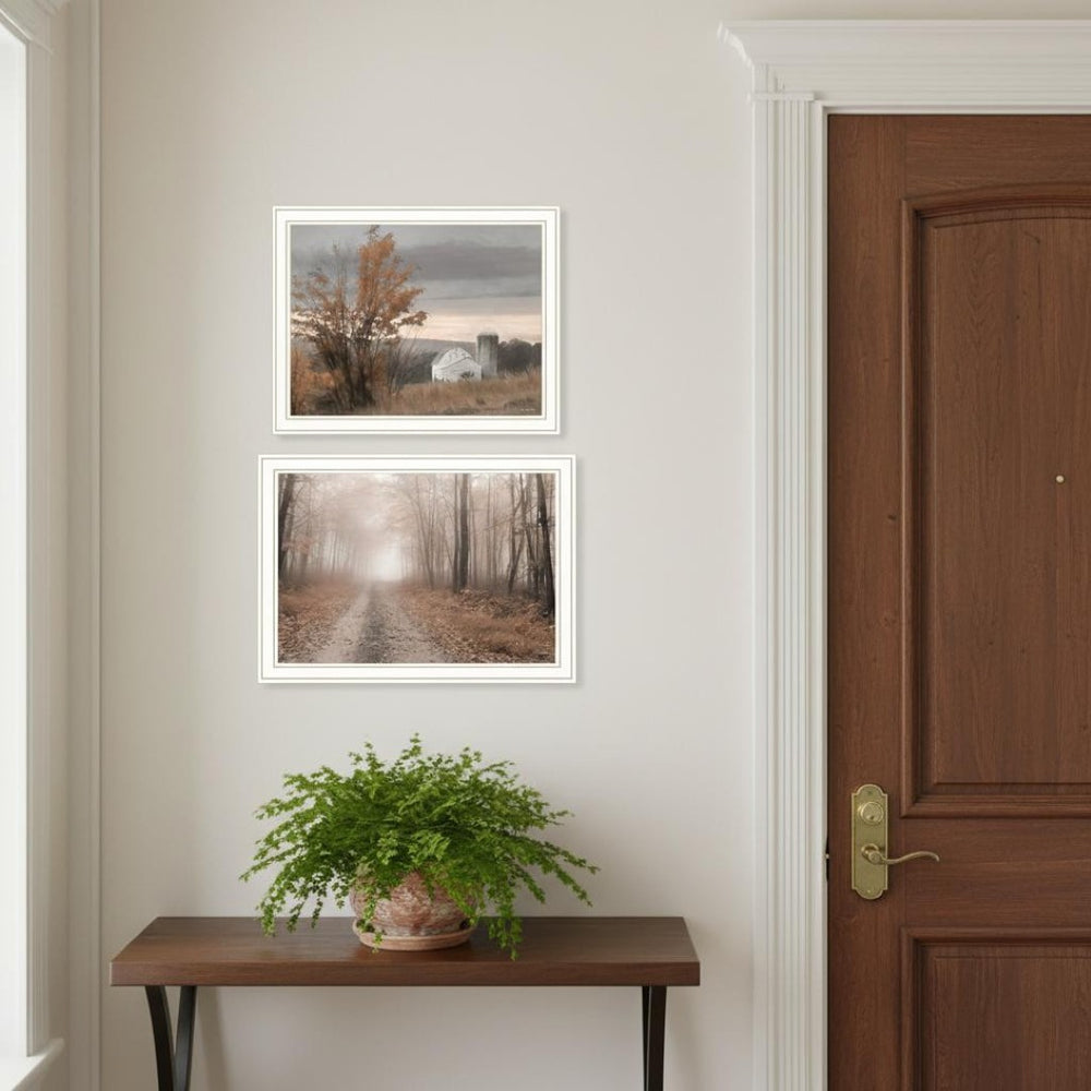 HomeRoots Set of Two Watkins Glen Autumn Framed Wall Art Prints - Vibrant Fall Decor for Any Space 568792
