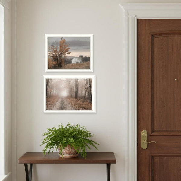 HomeRoots Set of Two Watkins Glen Autumn Framed Wall Art Prints - Vibrant Fall Decor for Any Space 568792