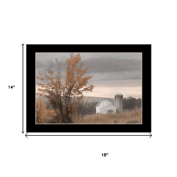 HomeRoots Set of Two Framed Autumn Farmhouse Wall Art Prints - Black Frames for Timeless Home Décor 568793