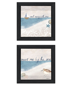 HomeRoots Set of Two Coastal-Inspired Framed Wall Art Prints - Modern Sail Away Decor for Home & Office 568794