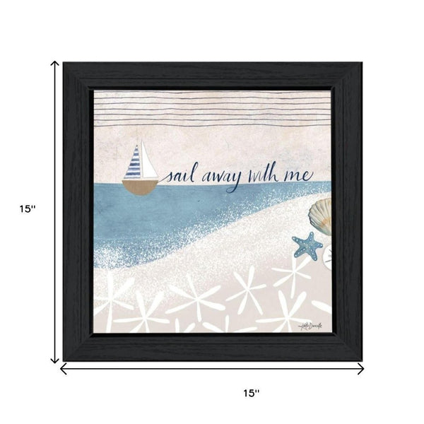 HomeRoots Set of Two Coastal-Inspired Framed Wall Art Prints - Modern Sail Away Decor for Home & Office 568794