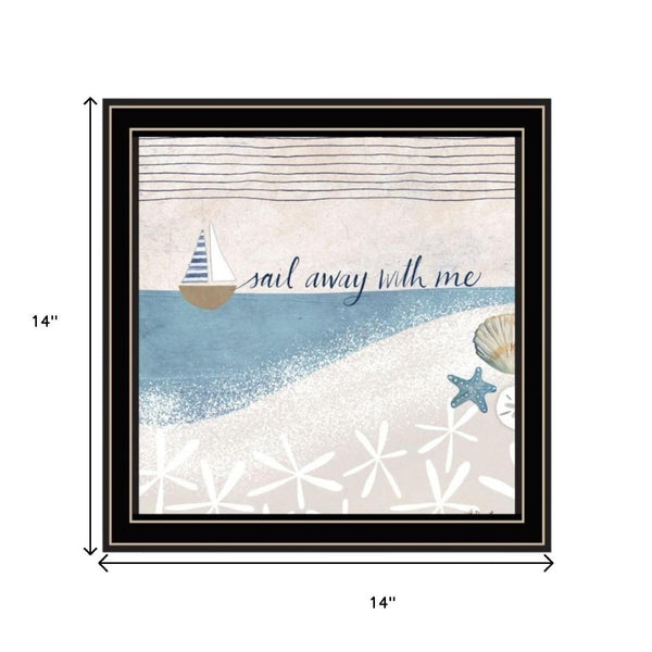 HomeRoots Set of Two Coastal Nautical Framed Wall Art – Modern Black Frames for Stylish Home Décor Accents 568795