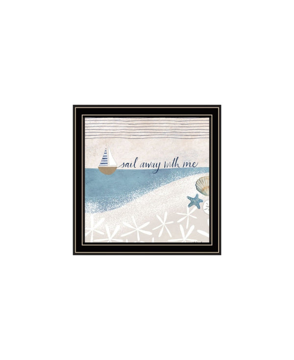 HomeRoots Set of Two Coastal Nautical Framed Wall Art – Modern Black Frames for Stylish Home Décor Accents 568795