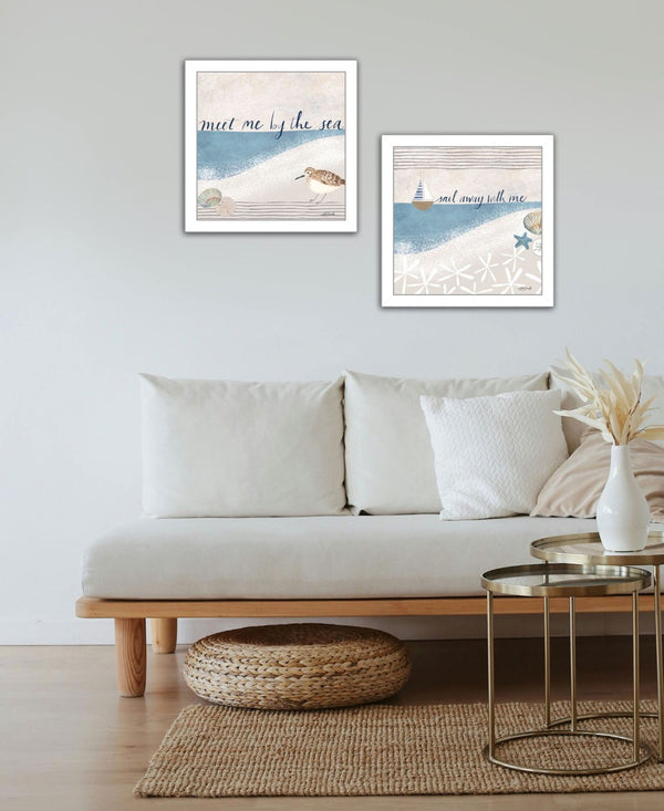 HomeRoots Set of Two Coastal Sailboat Wall Art Prints – Vibrant Framed Decor for Nautical-Inspired Spaces 568797