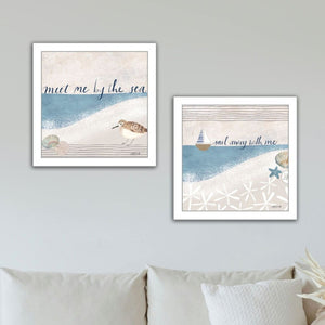 HomeRoots Set of Two Coastal Sailboat Wall Art Prints – Vibrant Framed Decor for Nautical-Inspired Spaces 568797