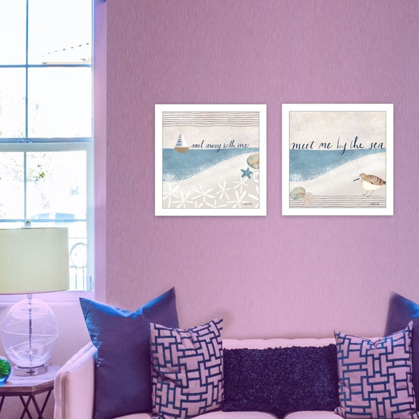 HomeRoots Set of Two Coastal Sailboat Wall Art Prints – Vibrant Framed Decor for Nautical-Inspired Spaces 568797