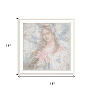 HomeRoots Set of Two White Framed "To Be Free - Love Angel" Wall Art Prints for Modern Home Decor Style 568800