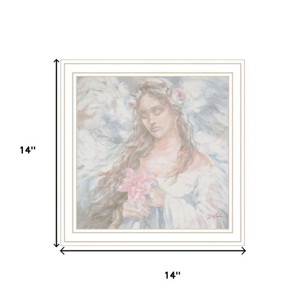 HomeRoots Set of Two White Framed "To Be Free - Love Angel" Wall Art Prints for Modern Home Decor Style 568800