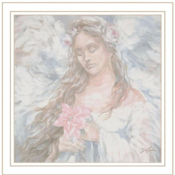 HomeRoots Set of Two White Framed "To Be Free - Love Angel" Wall Art Prints for Modern Home Decor Style 568800