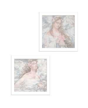 HomeRoots Set of Two Love Angel Framed Wall Art - Modern Spiritual Decor for Living Spaces & Gallery Walls 568801