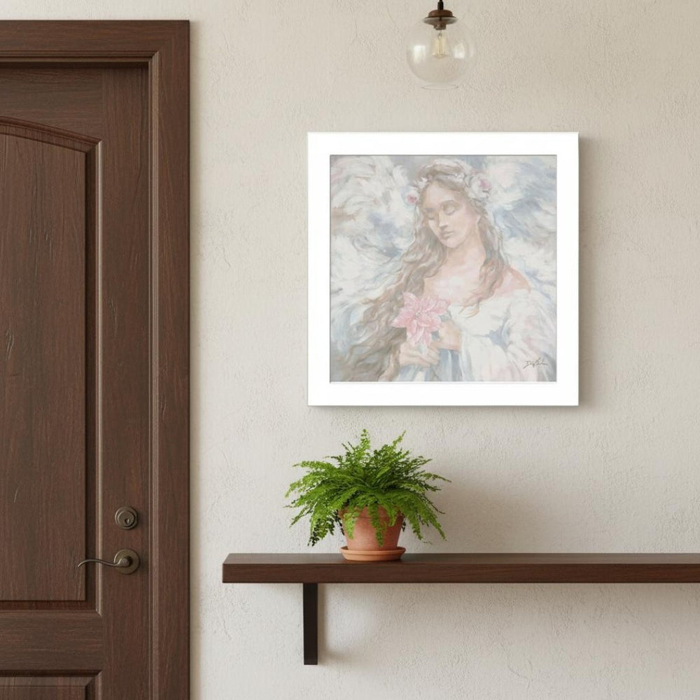HomeRoots Set of Two Love Angel Framed Wall Art - Modern Spiritual Decor for Living Spaces & Gallery Walls 568801