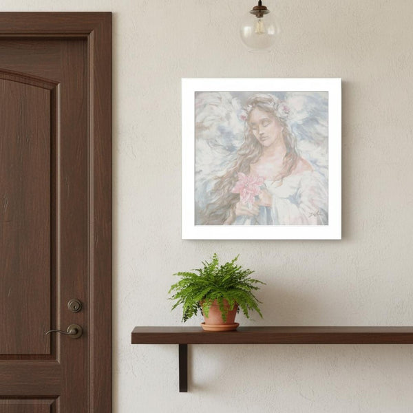 HomeRoots Set of Two Love Angel Framed Wall Art - Modern Spiritual Decor for Living Spaces & Gallery Walls 568801