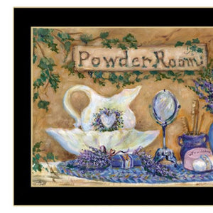 HomeRoots Set Of Three Relaxing Lavender Bath Prints in Black Frames for a Serene Bathroom Decor Upgrade 568807
