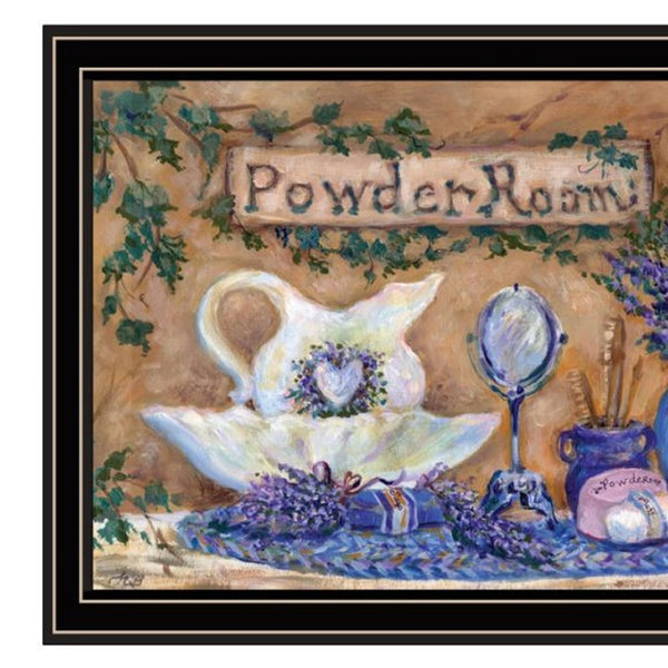 HomeRoots Set of Three Spa-Inspired Lavender Bath Framed Wall Art Panels for Stylish Bathroom Décor Upgrade 568808