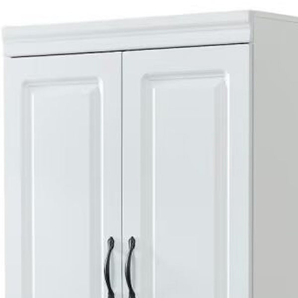 Homeroots 74" White Two Door Two Drawer Combo Dresser – Stylish Storage Solution For Any Bedroom Decor!  Manufactured Wood 568810