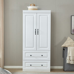 Homeroots 74" White Two Door Two Drawer Combo Dresser – Stylish Storage Solution For Any Bedroom Decor!  Manufactured Wood 568810