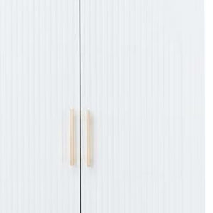 Homeroots 74" White Carved Geometric Combo Dresser With Two Doors & Drawers - Stylish Storage Solution  Manufactured Wood 568811