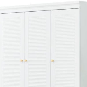 Homeroots 74" Elegant White Five-door Two-drawer Combo Dresser For Stylish Bedroom Storage Solutions  Manufactured Wood 568814