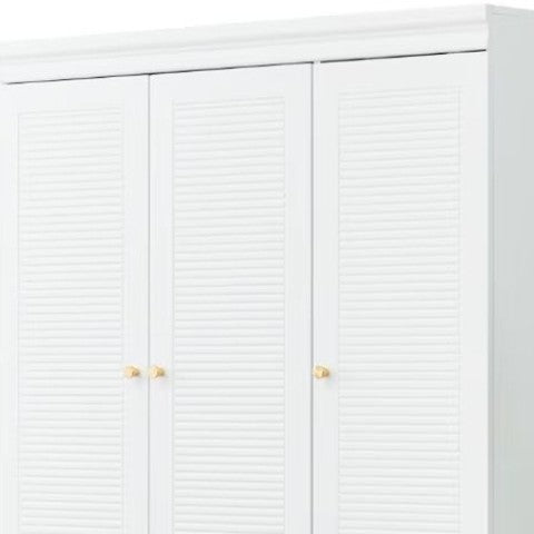 Homeroots 74" Elegant White Five-door Two-drawer Combo Dresser For Stylish Bedroom Storage Solutions  Manufactured Wood 568814