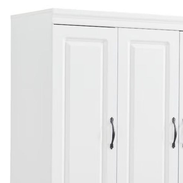 Homeroots 74" Elegant White Five-door Two-drawer Combo Dresser For Stylish Bedroom Storage Solutions  Manufactured Wood 568815