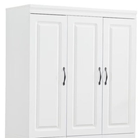 Homeroots 74" Elegant White Five-door Two-drawer Combo Dresser For Stylish Bedroom Storage Solutions  Manufactured Wood 568815