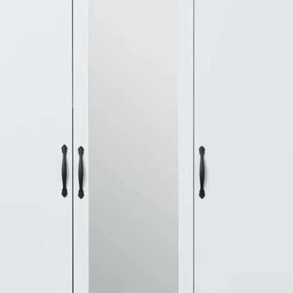 HomeRoots 74" White Mirrored Combo Dresser with 3 Doors & 3 Drawers - Elegant Storage Solution for Your Bedroom 568817