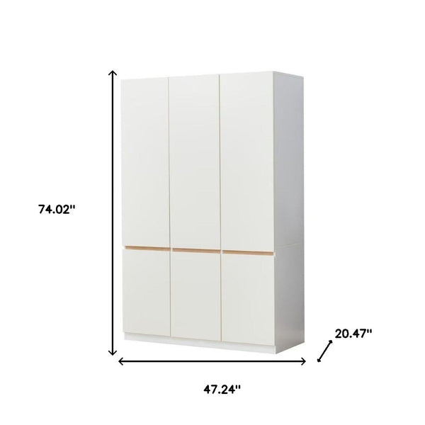 Homeroots 74" White Six Door Combo Dresser - Stylish Storage Solution With Durable Design For Organized Bedrooms  Manufactured Wood 568818