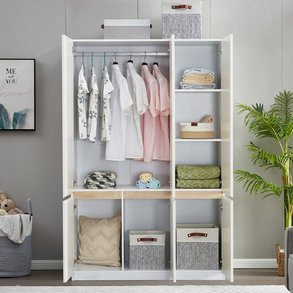 Homeroots 74" White Six Door Combo Dresser - Stylish Storage Solution With Durable Design For Organized Bedrooms  Manufactured Wood 568818