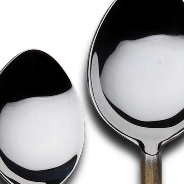 Homeroots Matte Gold Stainless Steel Twenty Piece Hand Forged Flatware Set   568827